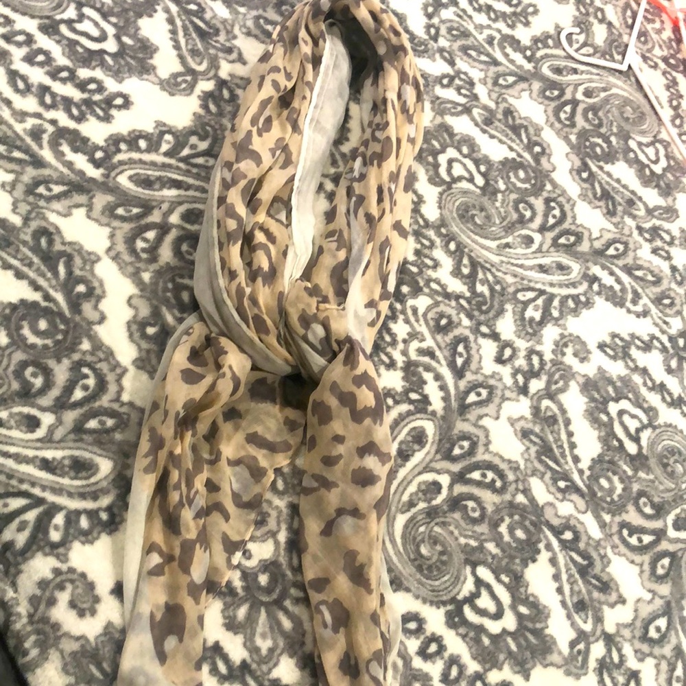 Cream Cheetah scarf
